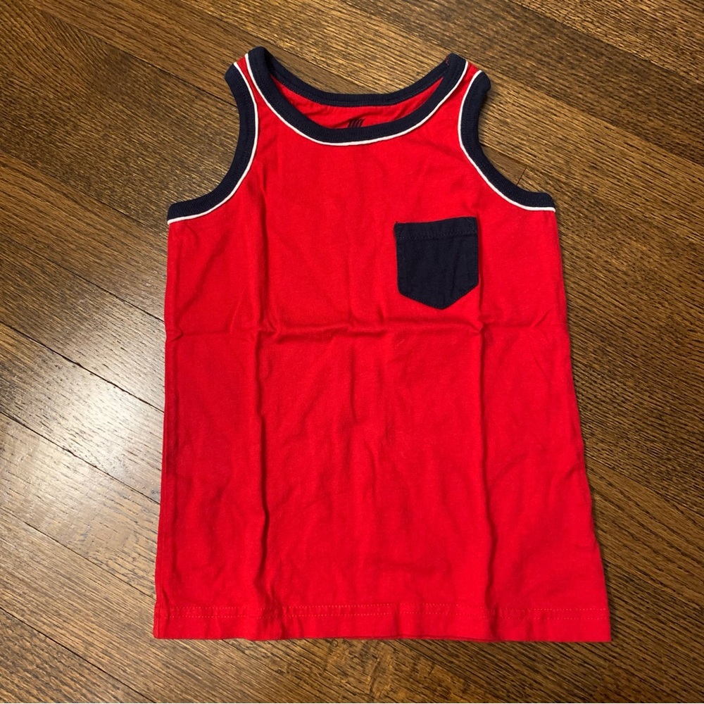 The Children’s Place Pocket Tank (Red/Navy) Size XS (4)